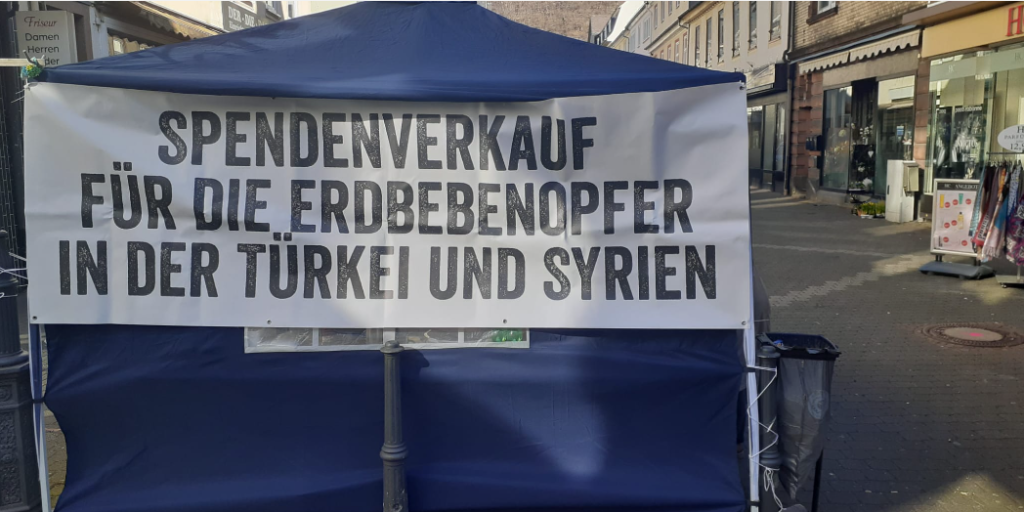 Spendenverkauf für Erdbebenopfer